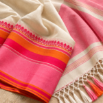 গোলাপি পাড়ের ১০০% সুতি শাড়ি
