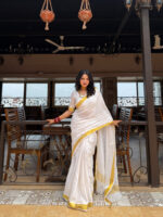Mercerised Cotton South Indian Saree - Image 5