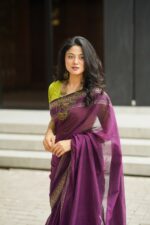 plum saree - Image 4