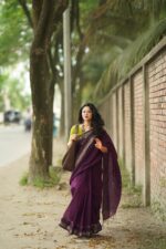 plum saree - Image 3