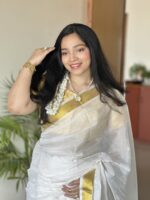 Mercerised Cotton South Indian Saree - Image 2